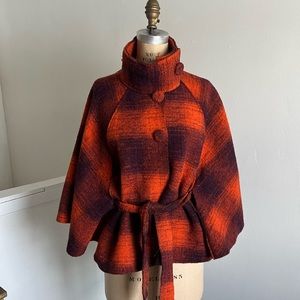 Nordstrom Plaid Wool Cape